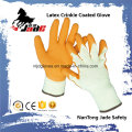 10g Cotton Palm Orange Latex Crinkle Coated Industrial Glove